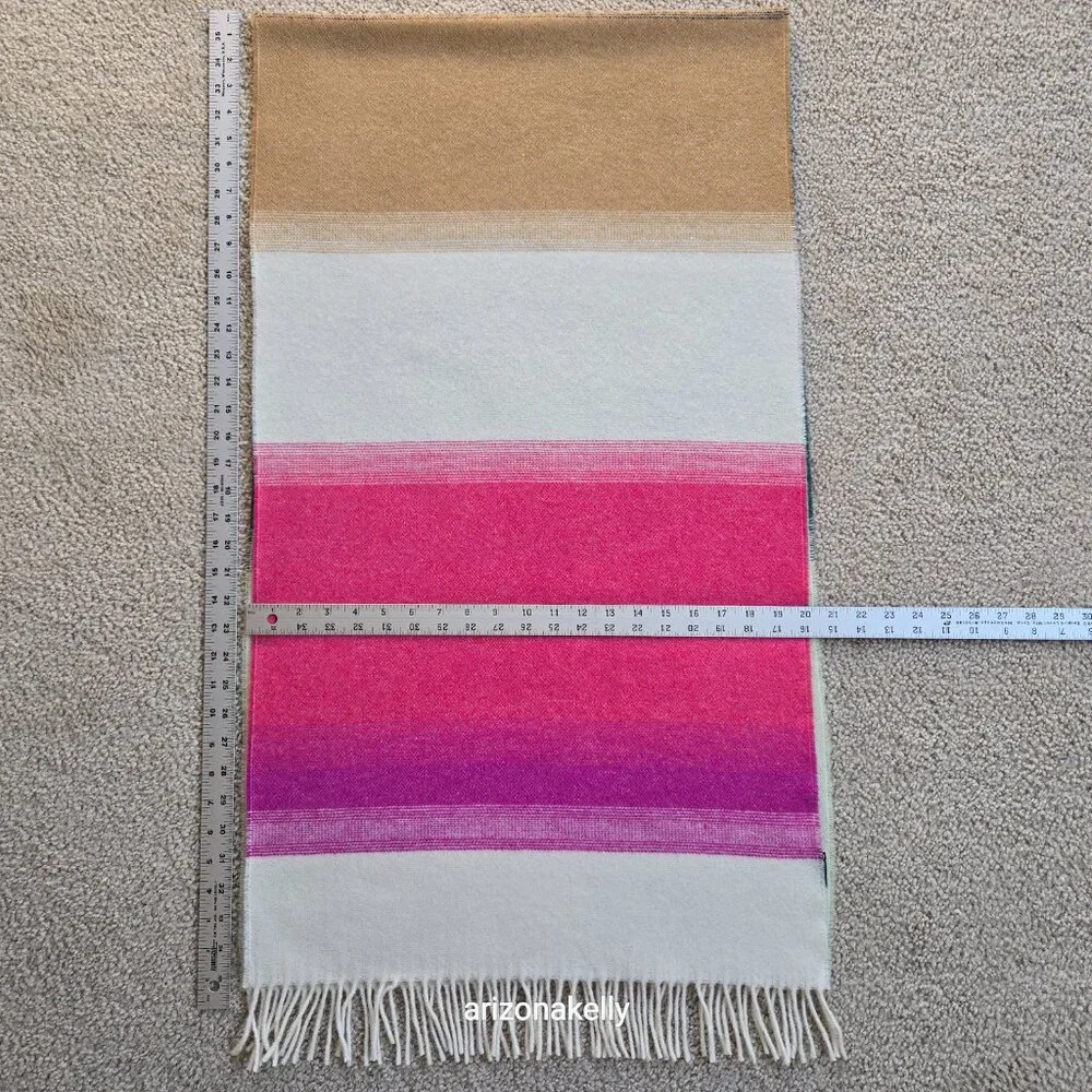 NWOT J. Crew Scarf With Ombre Stripes Italy Wool Blend